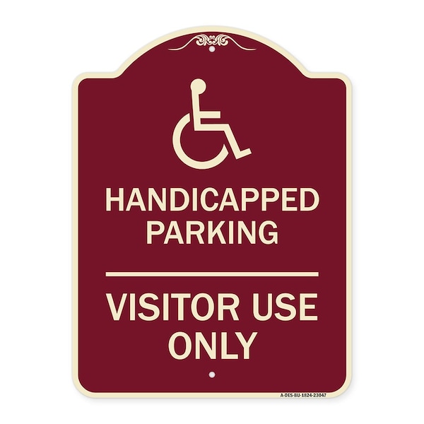 Signmission Reserved Parking Handicapped Parking Visitor Use Heavy-Gauge Aluminum Sign, 24" x 18", BU-1824-23047 A-DES-BU-1824-23047 - main